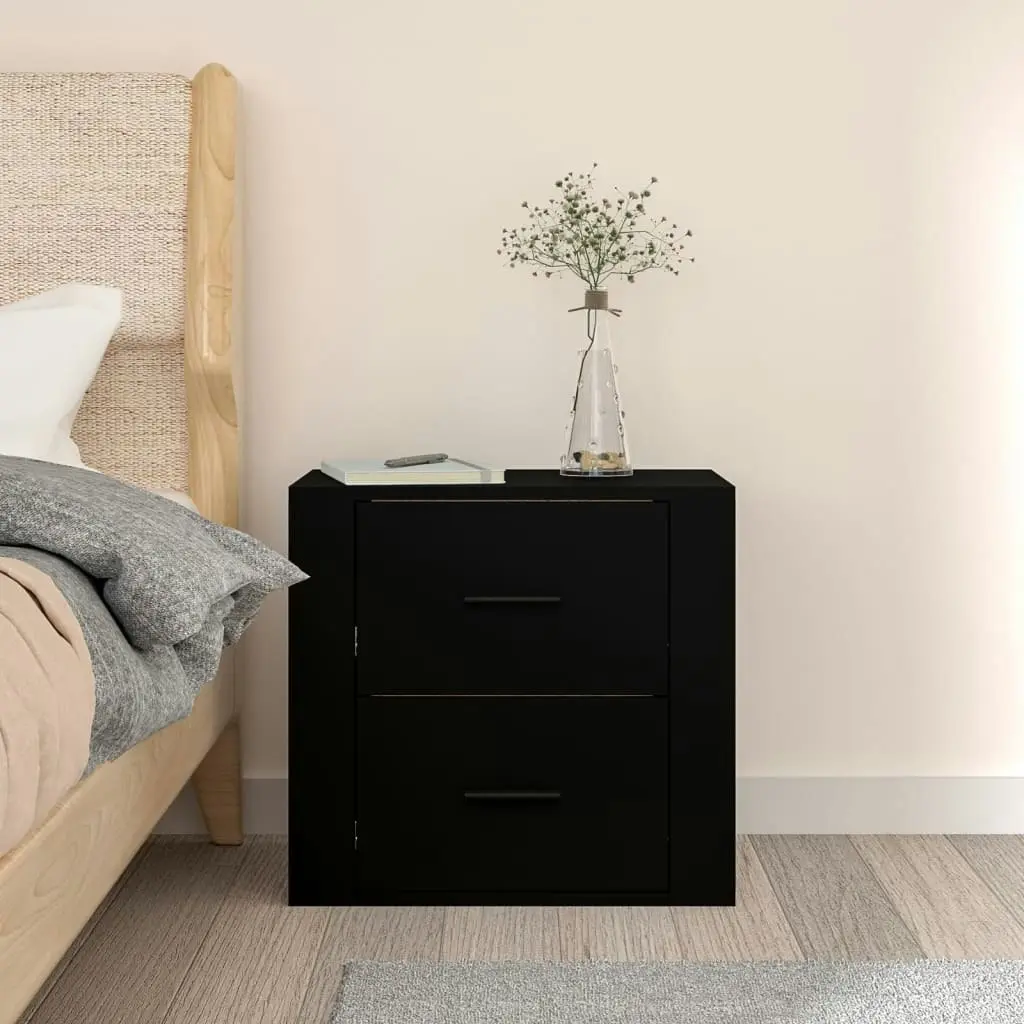 Wall-mounted Bedside Cabinet Black 50x36x47 cm 816857