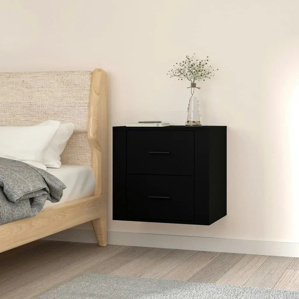 Wall-mounted Bedside Cabinet Black 50x36x47 cm 816857