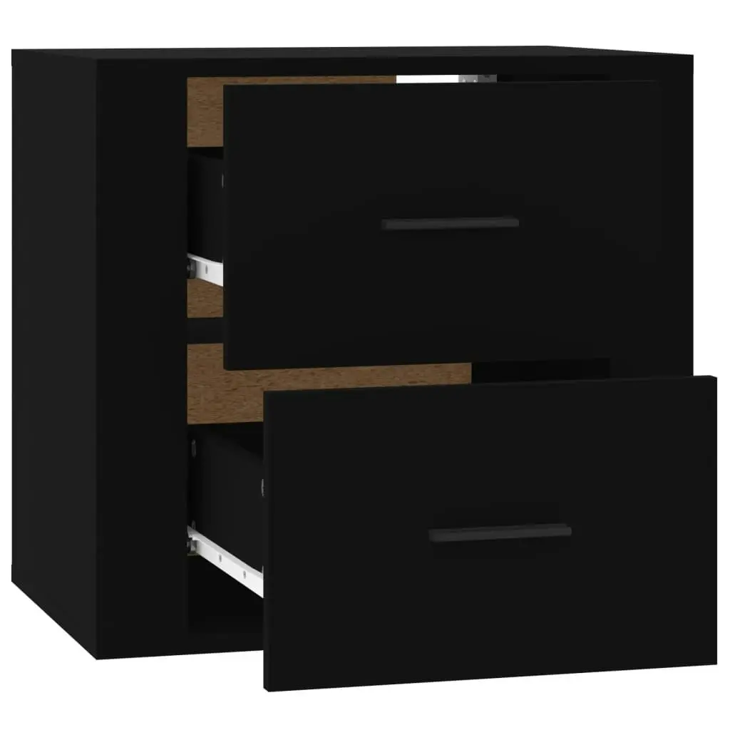 Wall-mounted Bedside Cabinet Black 50x36x47 cm 816857