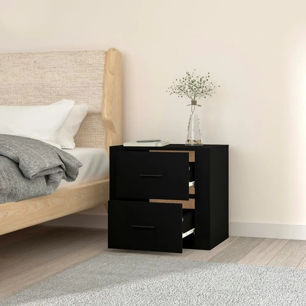 Wall-mounted Bedside Cabinet Black 50x36x47 cm 816857