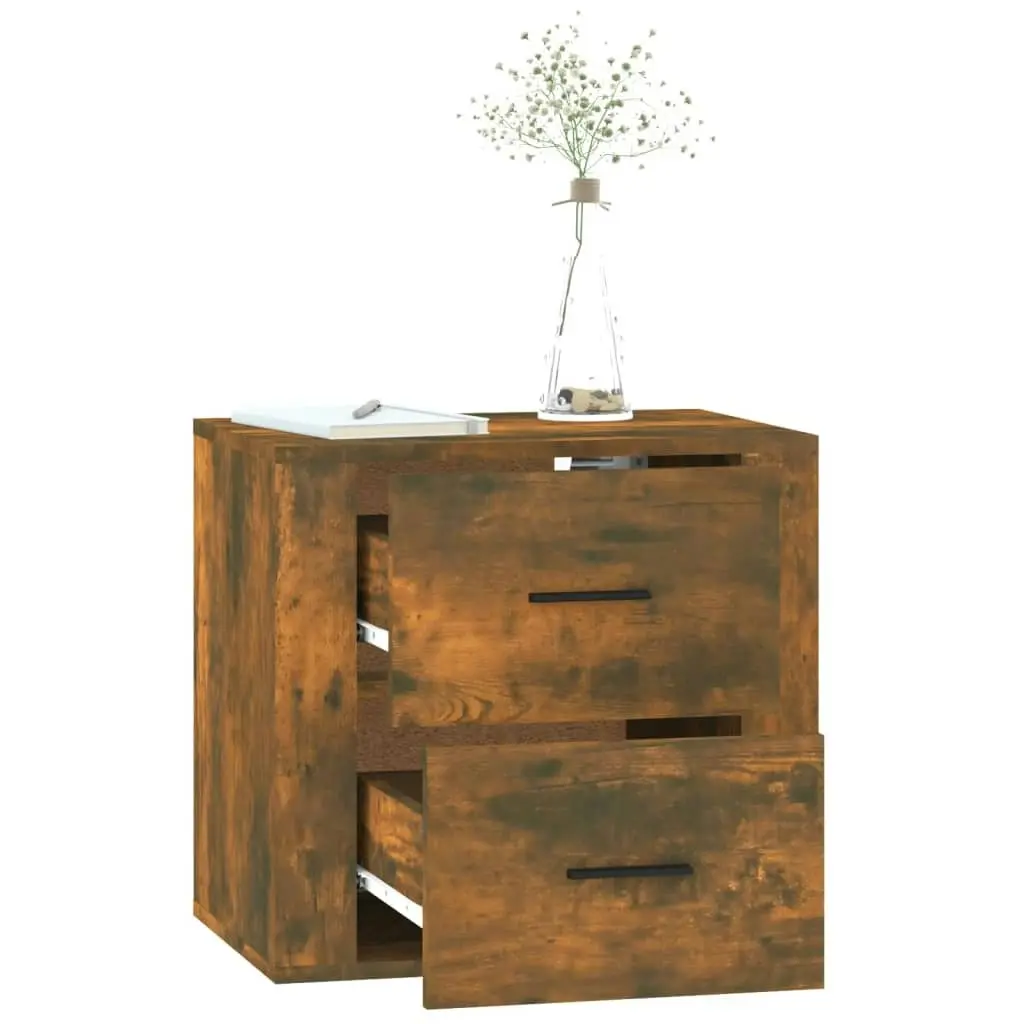 Wall-mounted Bedside Cabinet Smoked Oak 50x36x47 cm 816861