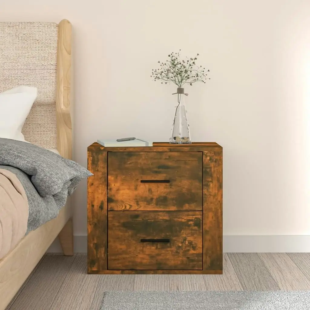 Wall-mounted Bedside Cabinet Smoked Oak 50x36x47 cm 816861