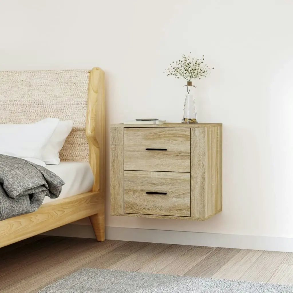 Wall-mounted Bedside Cabinet Sonoma Oak 50x36x47 cm 816859