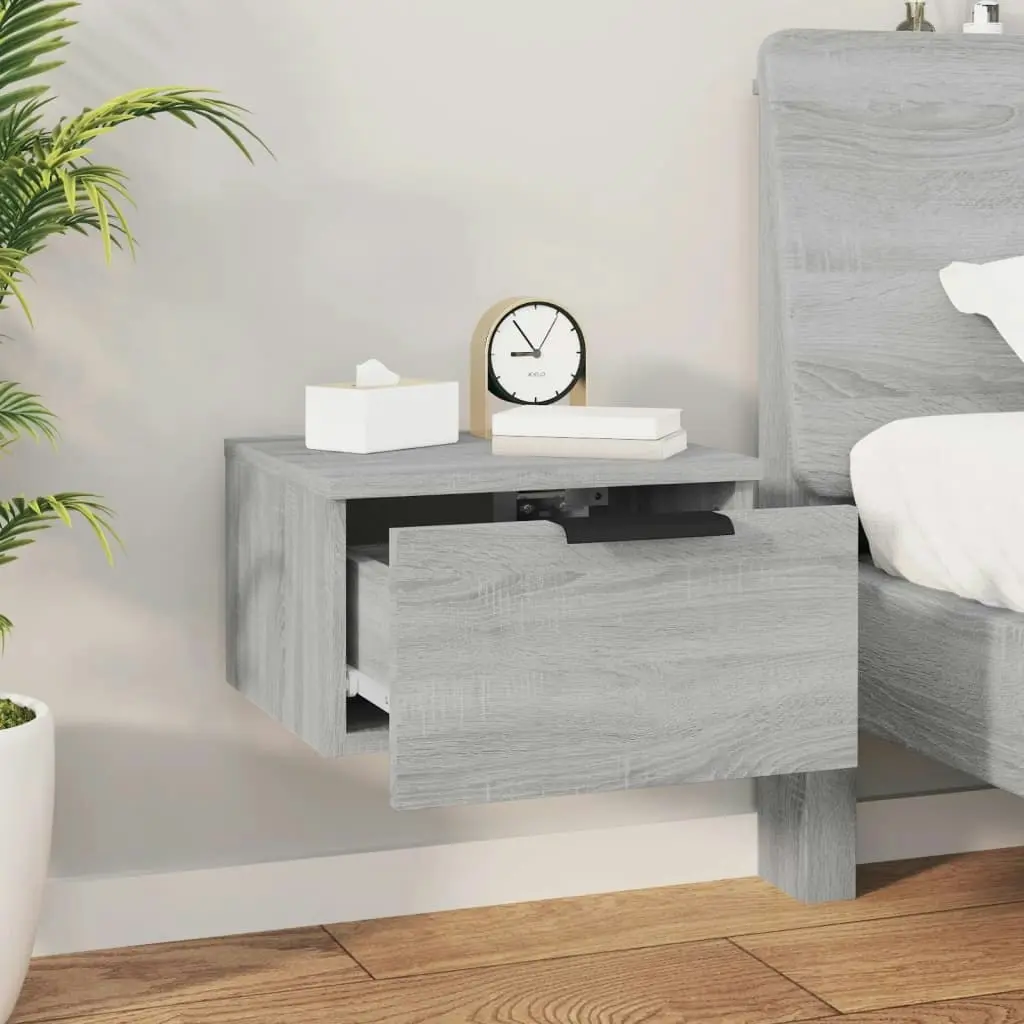 Wall-mounted Bedside Cabinets 2 pcs Grey Sonoma 34x30x20 cm 817090