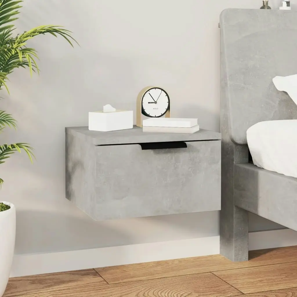 Wall-mounted Bedside Cabinets 2 pcs Concrete Grey 34x30x20 cm 811385