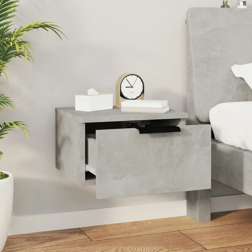 Wall-mounted Bedside Cabinets 2 pcs Concrete Grey 34x30x20 cm 811385