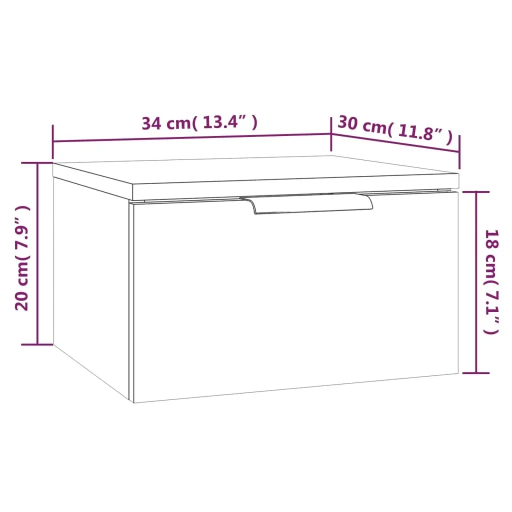 Wall-mounted Bedside Cabinets 2 pcs Smoked Oak 34x30x20 cm 817088