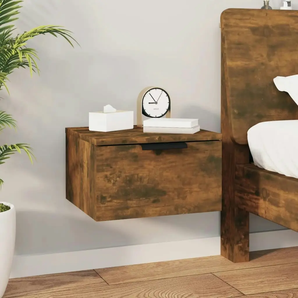 Wall-mounted Bedside Cabinets 2 pcs Smoked Oak 34x30x20 cm 817088