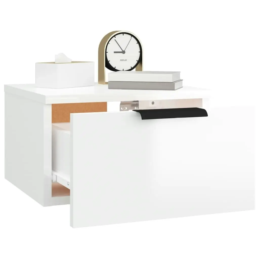 Wall-mounted Bedside Cabinets 2 pcs High Gloss White 34x30x20 cm 811389