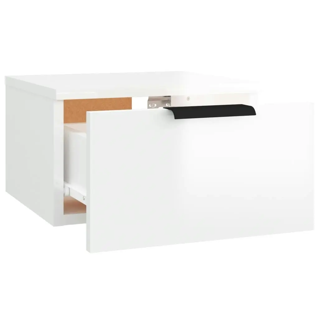 Wall-mounted Bedside Cabinets 2 pcs High Gloss White 34x30x20 cm 811389