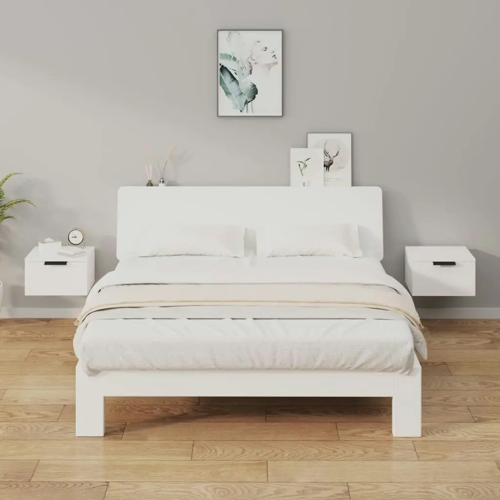 Wall-mounted Bedside Cabinets 2 pcs White 34x30x20 cm 811377