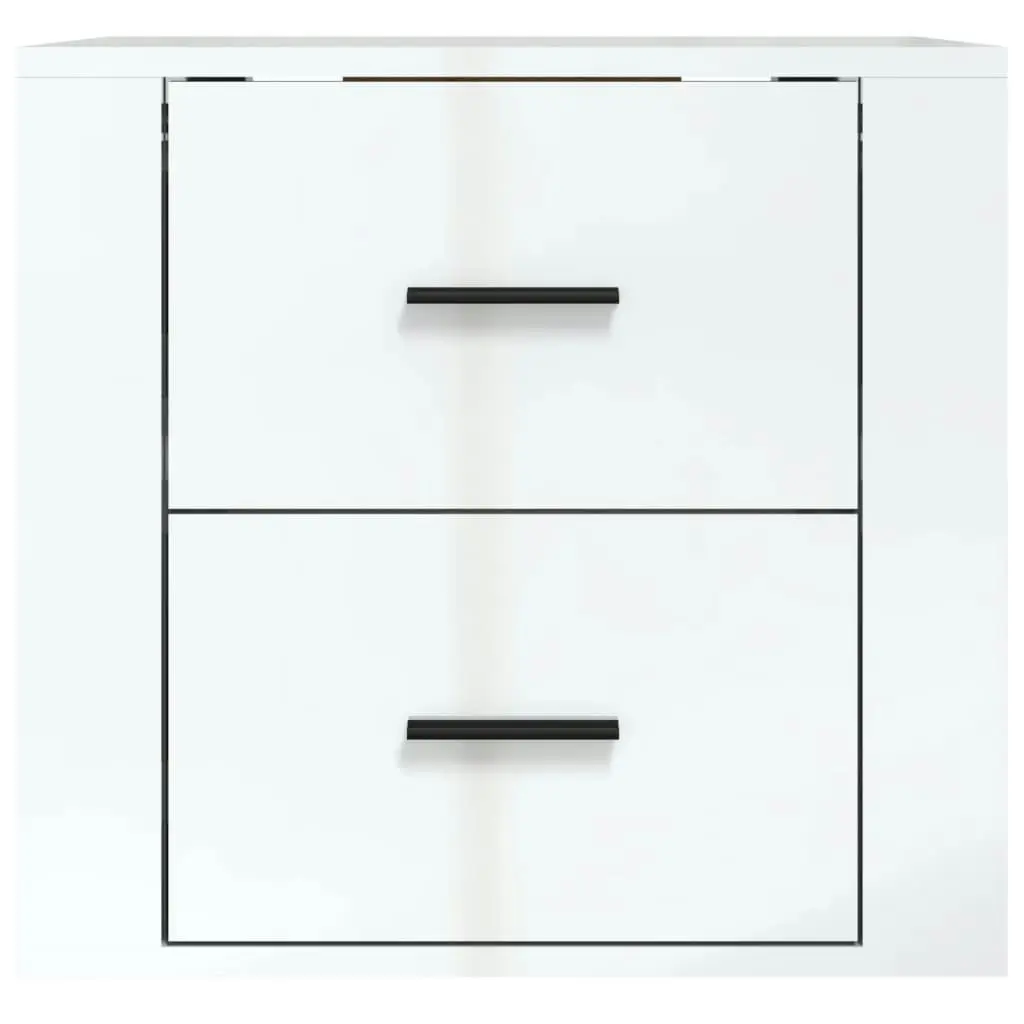 Wall-mounted Bedside Cabinet High Gloss White 50x36x47 cm 816858