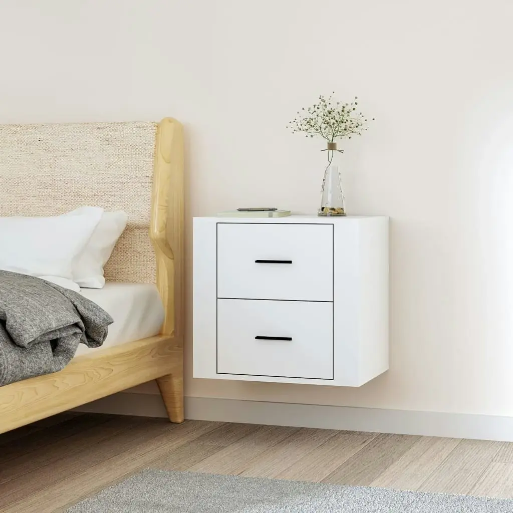 Wall-mounted Bedside Cabinet White 50x36x47 cm 816856