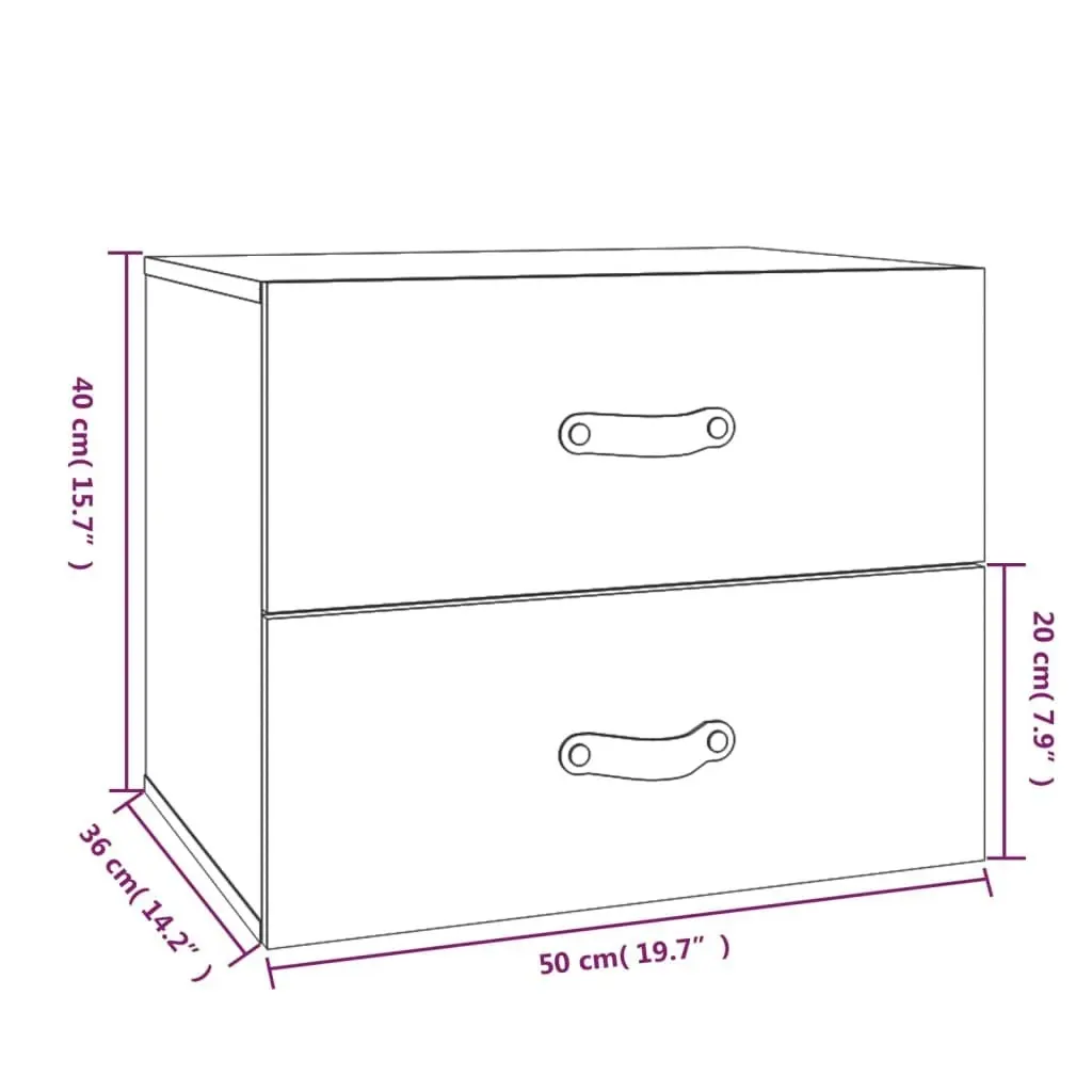 Wall-mounted Bedside Cabinets 2 pcs 50x36x40 cm 820977