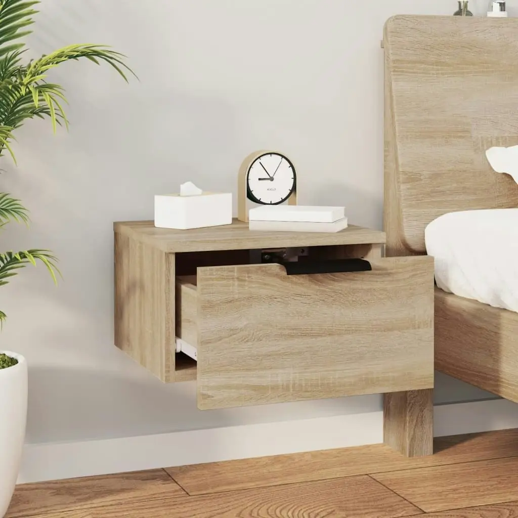 Wall-mounted Bedside Cabinets 2 pcs Sonoma Oak 34x30x20 cm 811383