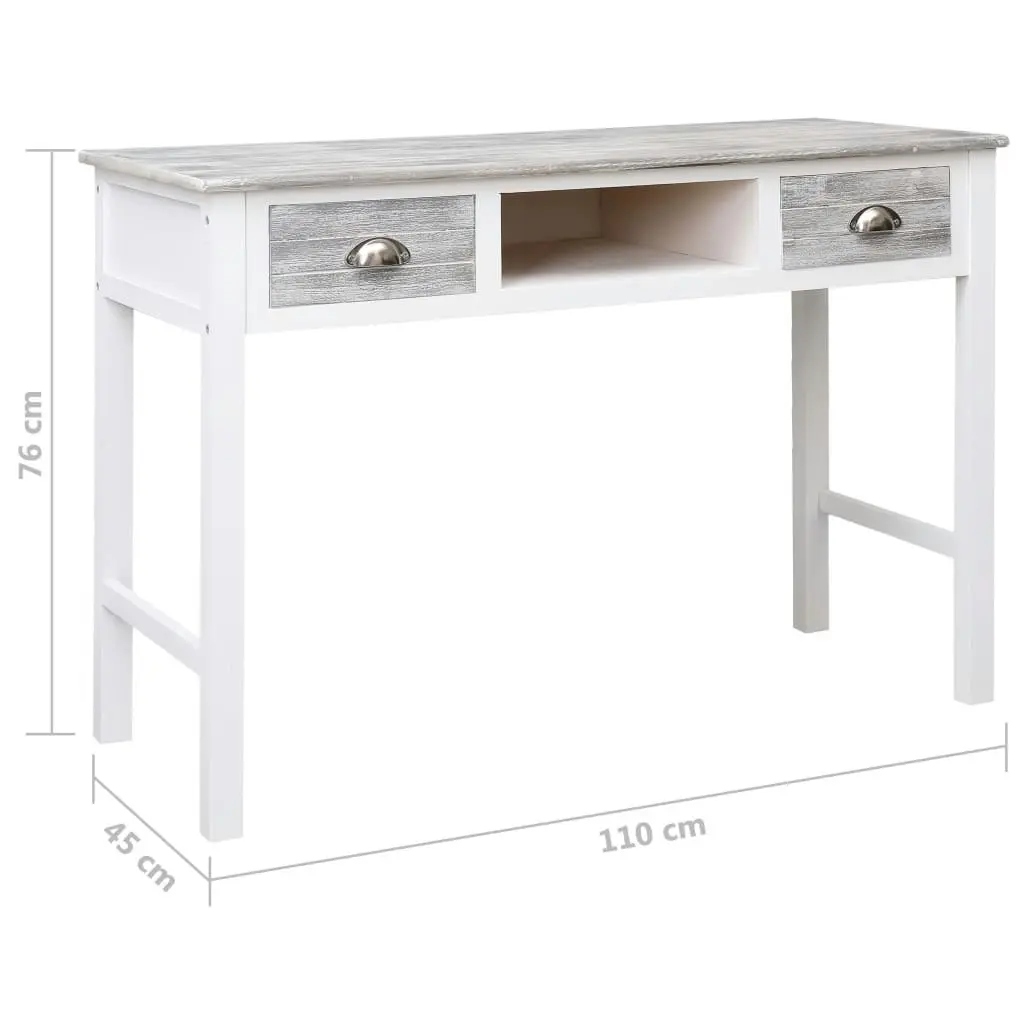 Writing Desk Grey 110x45x76 cm Wood 284153