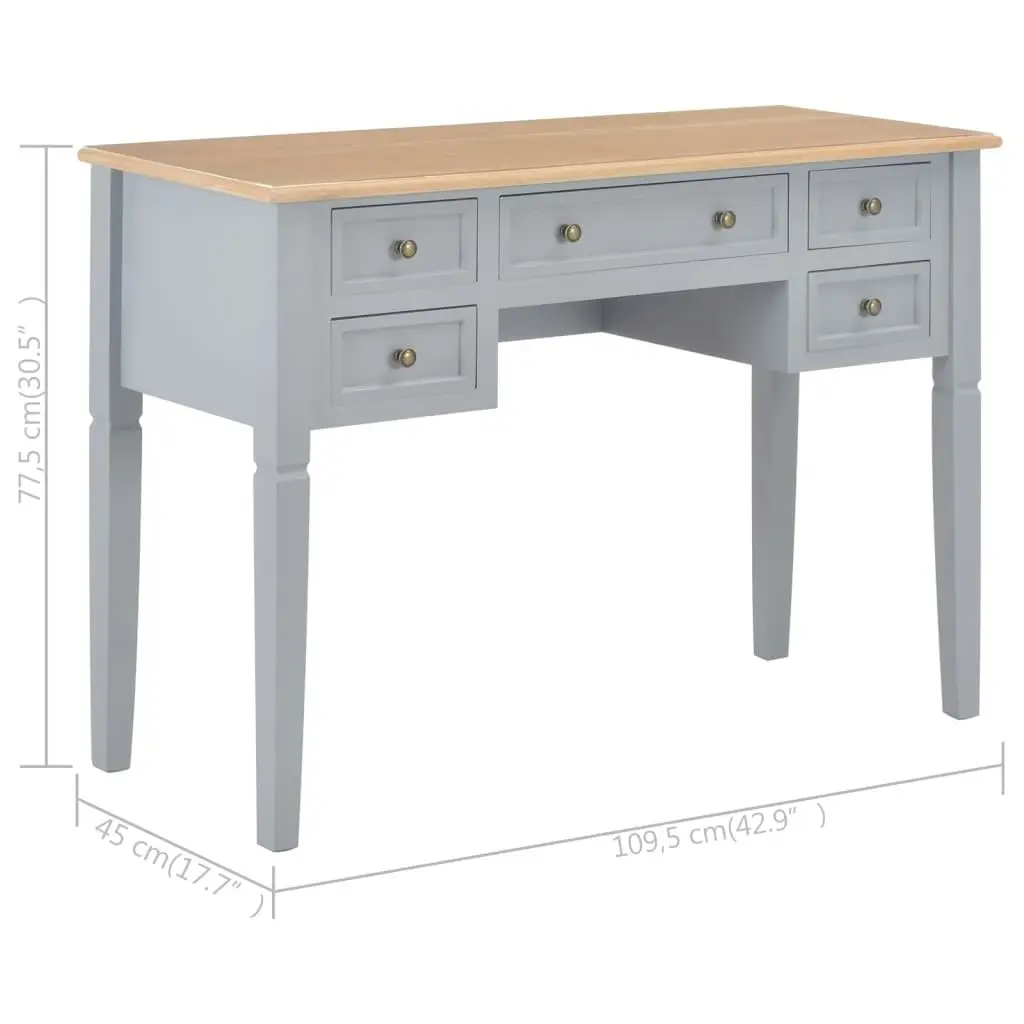 Writing Desk Grey 109.5x45x77.5 cm Wood 280070