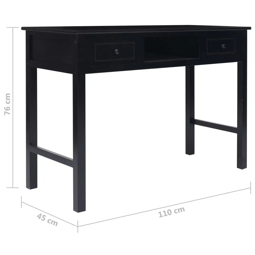 Writing Desk Black 110x45x76 cm Wood 284158