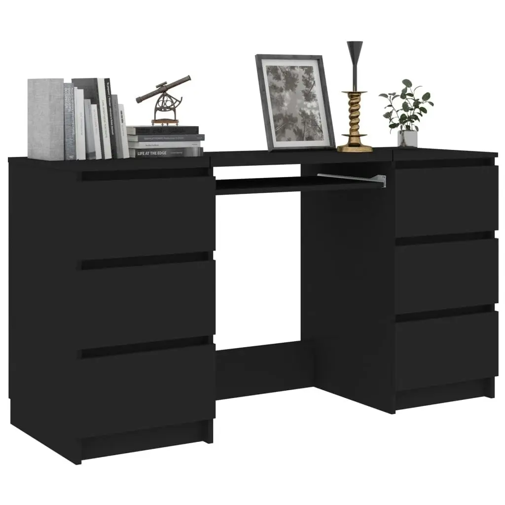 Writing Desk Black 140x50x77 cm Engineered Wood 800811