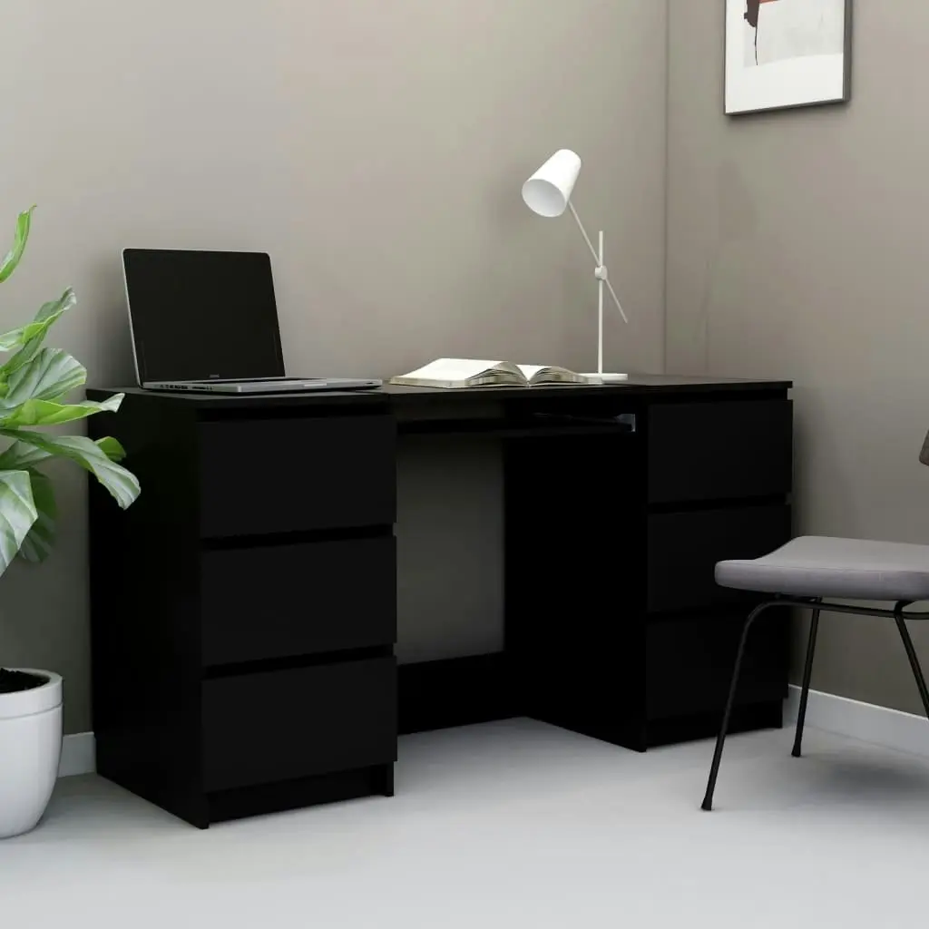 Writing Desk Black 140x50x77 cm Engineered Wood 800811