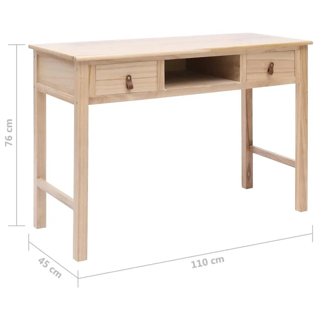 Writing Desk Natural 110x45x76 cm Wood 284159