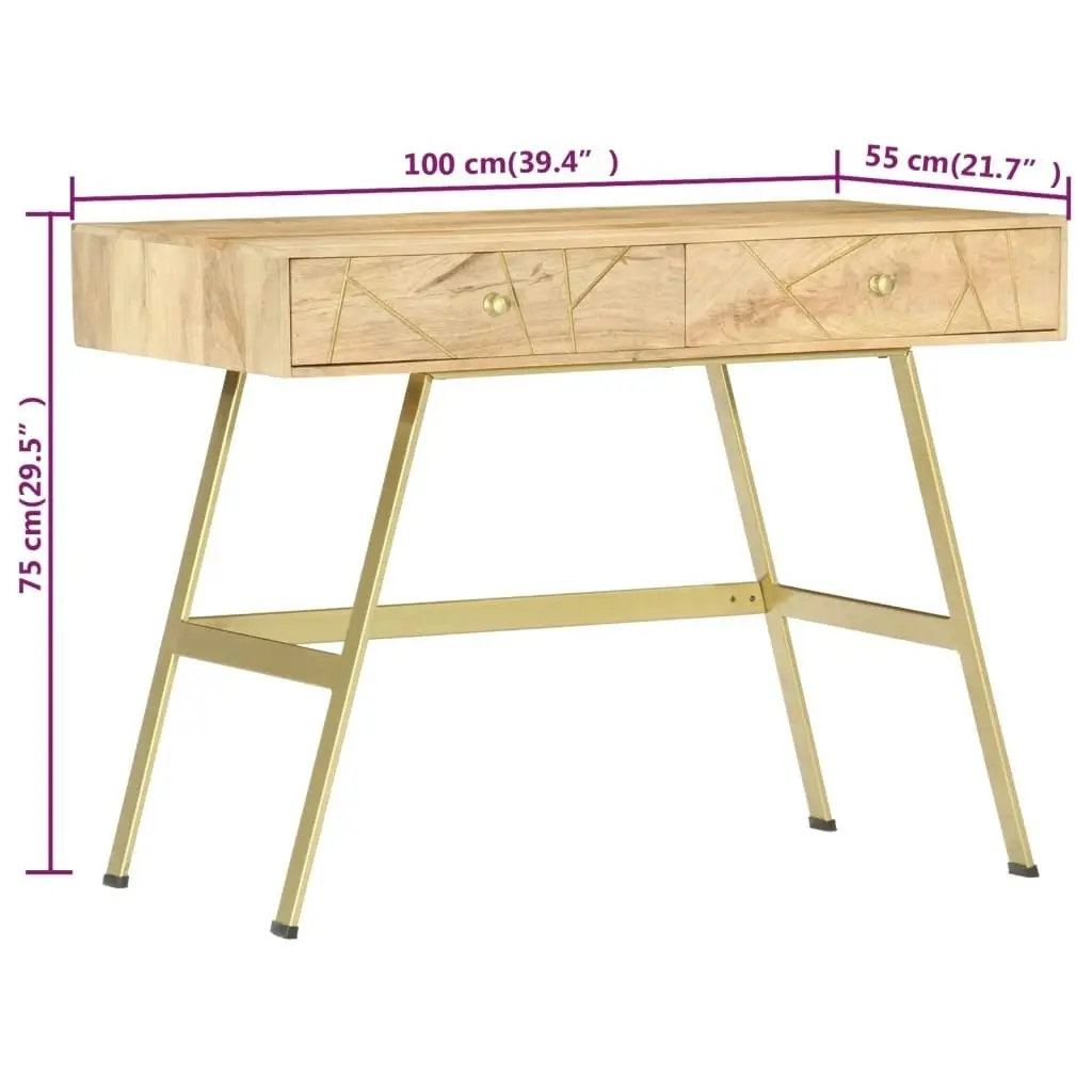 Writing Desk with Drawers 100x55x75 cm Solid Mango Wood 286150