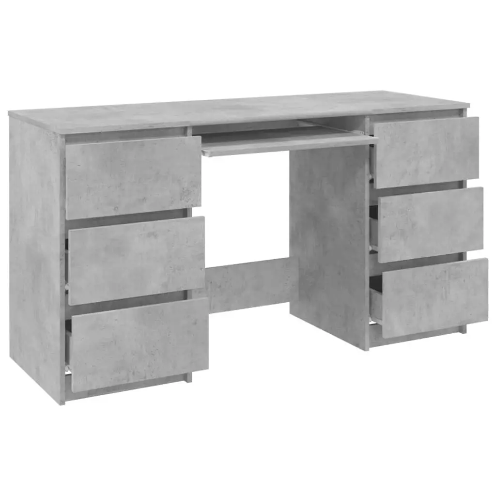 Writing Desk Concrete Grey 140x50x77 cm Engineered Wood 800814