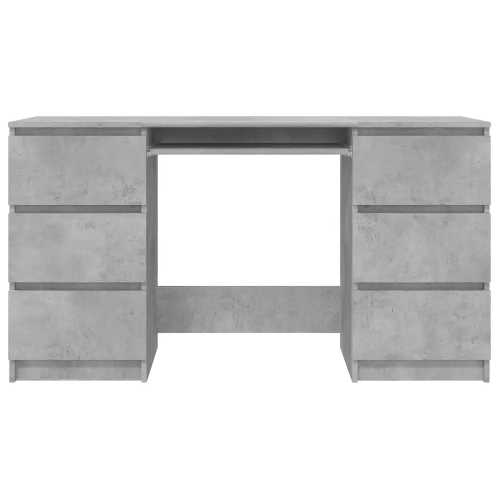 Writing Desk Concrete Grey 140x50x77 cm Engineered Wood 800814