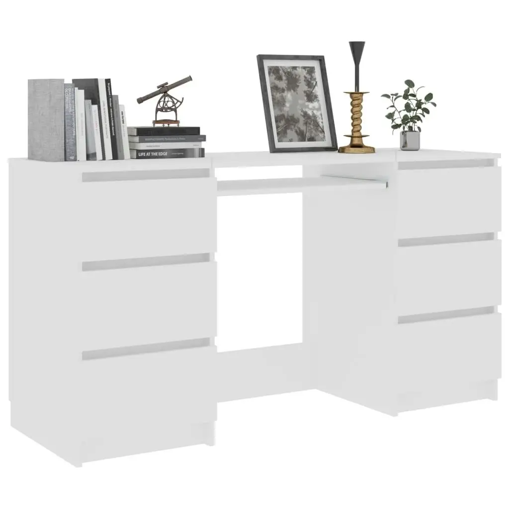 Writing Desk White 140x50x77 cm Engineered Wood 800810