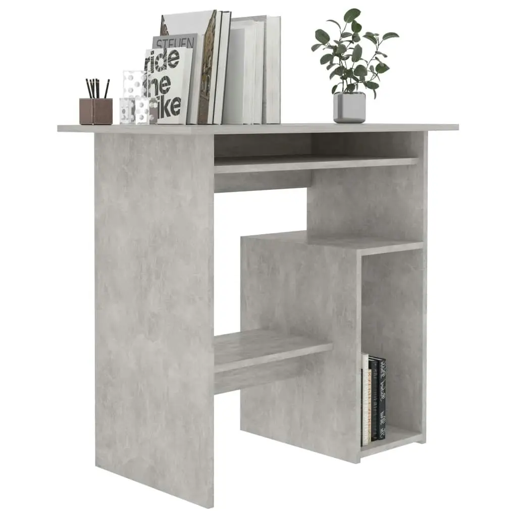 Desk Concrete Grey 80x45x74 cm Engineered Wood 801368