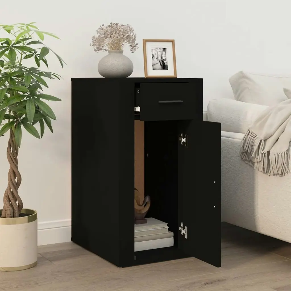 Desk Cabinet Black 40x49x75 cm Engineered Wood 816793