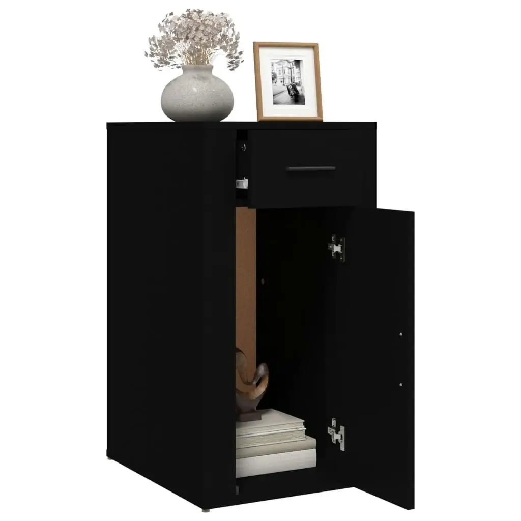 Desk Cabinet Black 40x49x75 cm Engineered Wood 816793