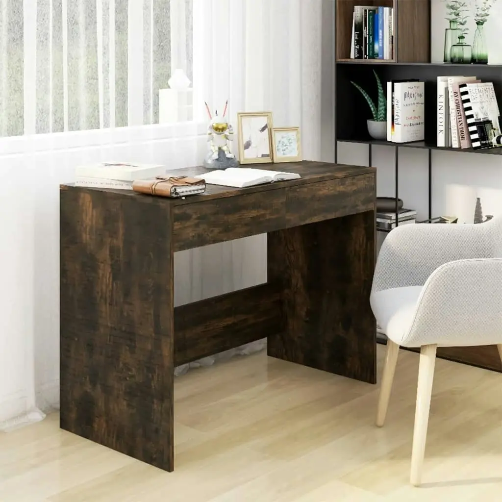 Desk Smoked Oak 101x50x76.5 cm Engineered Wood 812996