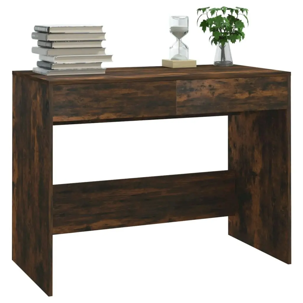 Desk Smoked Oak 101x50x76.5 cm Engineered Wood 812996