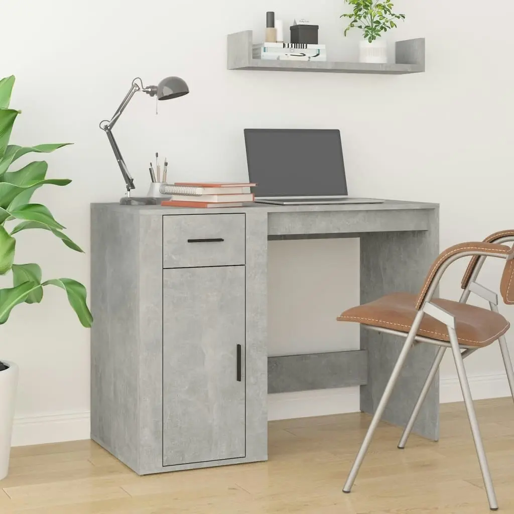 Desk Concrete Grey 100x49x75 cm Engineered Wood 816788