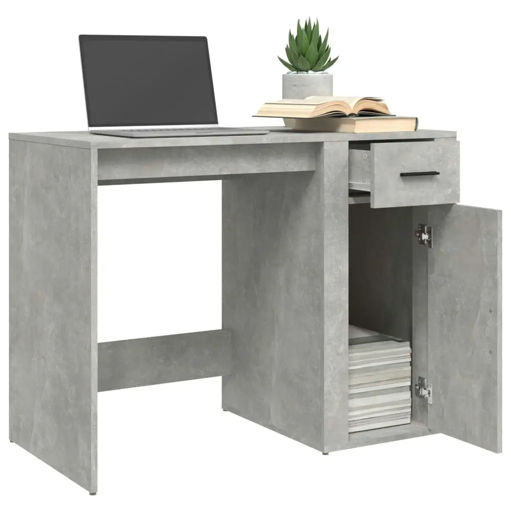 Desk Concrete Grey 100x49x75 cm Engineered Wood 816788