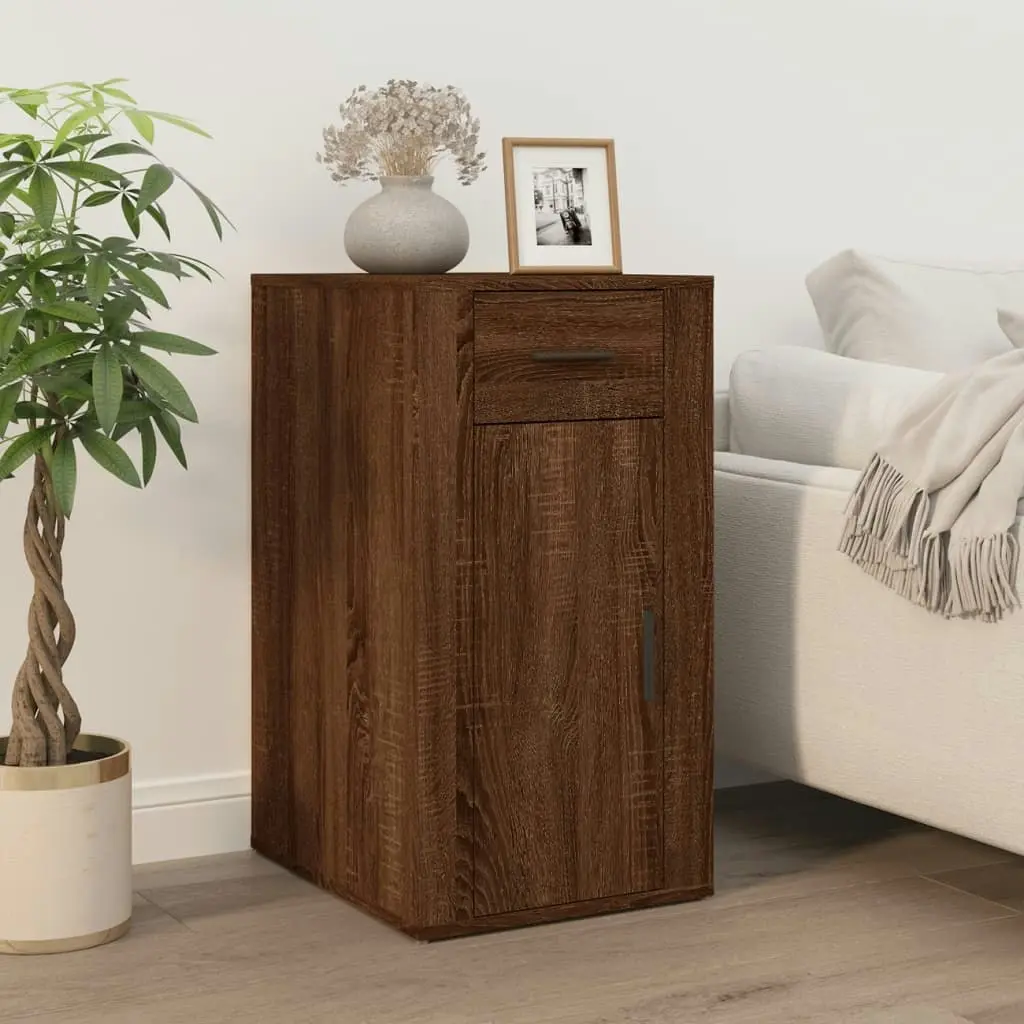 Desk Cabinet Brown Oak 40x49x75 cm Engineered Wood 816799