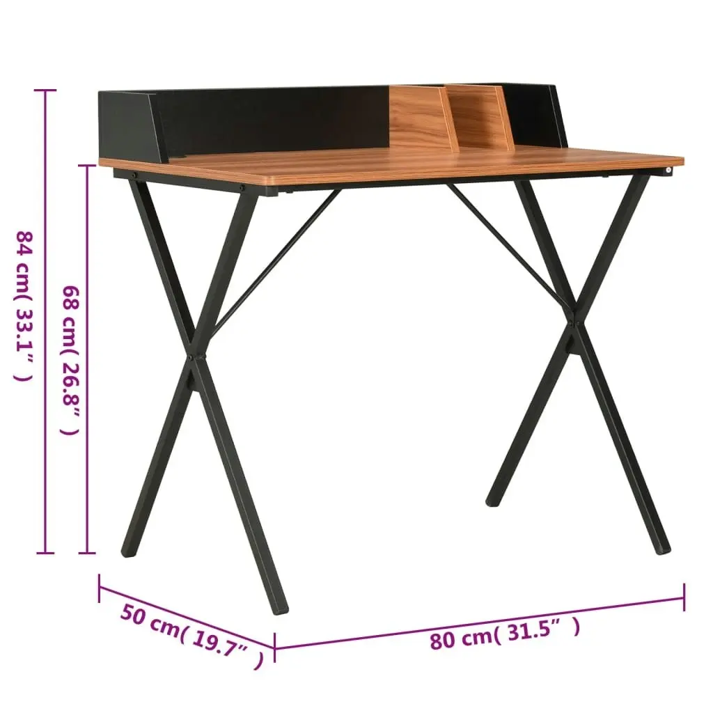 Desk Black and Brown 80x50x84 cm 20274