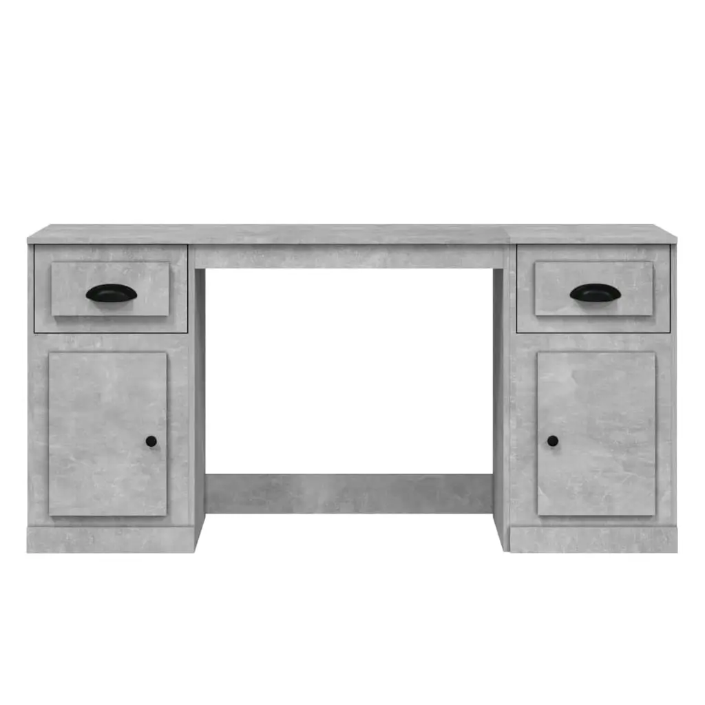 Desk with Cabinet Concrete Grey Engineered Wood 3185331