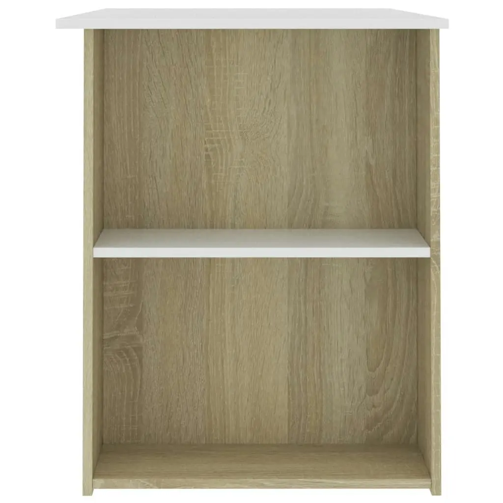 Desk White and Sonoma Oak 110x60x73 cm Engineered Wood 800581