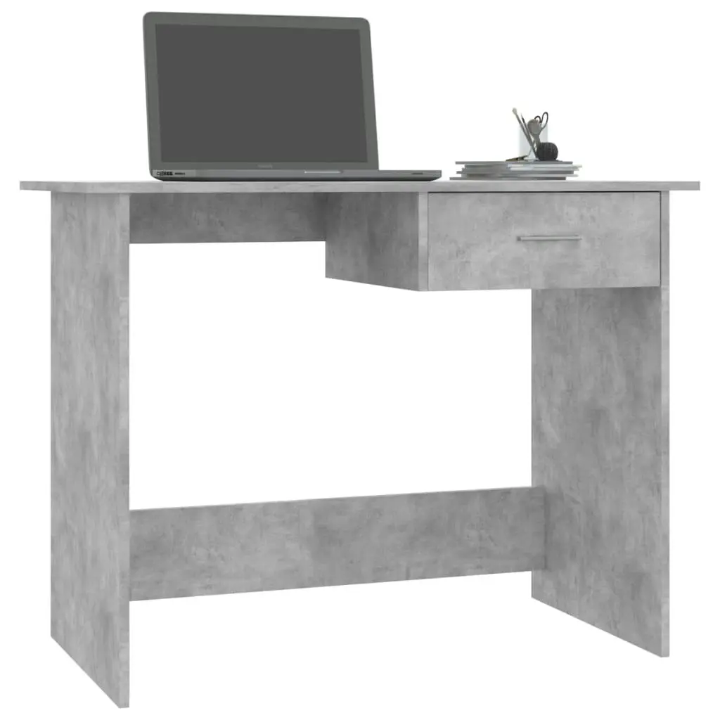 Desk Concrete Grey 100x50x76 cm Engineered Wood 800553