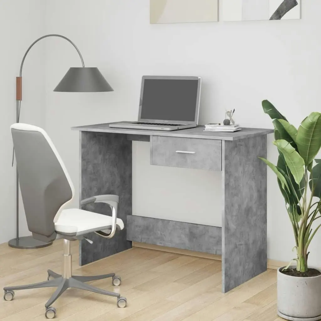 Desk Concrete Grey 100x50x76 cm Engineered Wood 800553