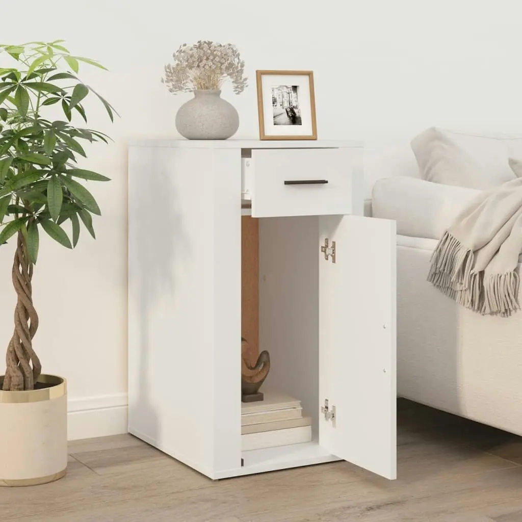 Desk Cabinet White 40x49x75 cm Engineered Wood 816792