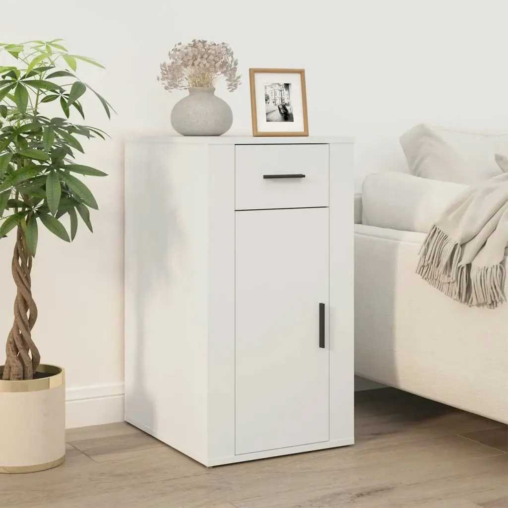 Desk Cabinet White 40x49x75 cm Engineered Wood 816792