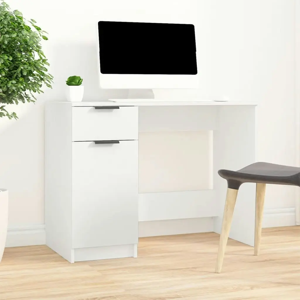 Desk White 100x50x75 cm Engineered Wood 811493