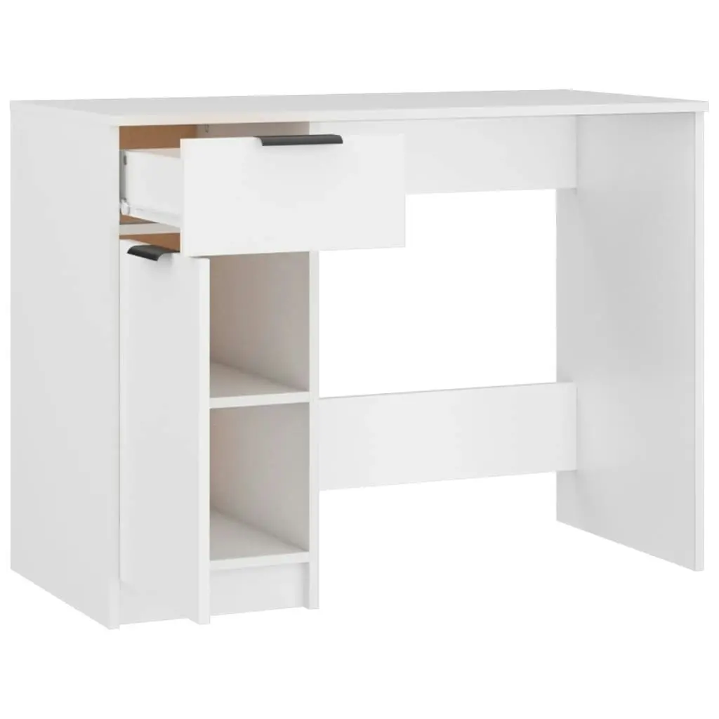 Desk White 100x50x75 cm Engineered Wood 811493