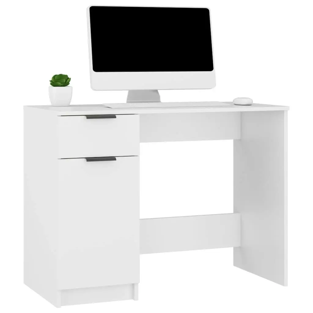 Desk White 100x50x75 cm Engineered Wood 811493