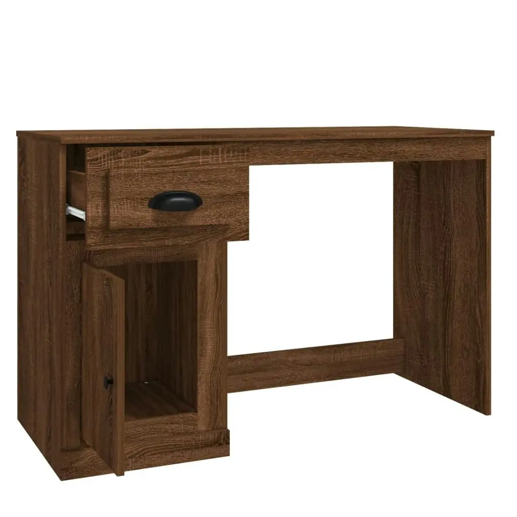 Desk with Drawer Brown Oak 115x50x75 cm Engineered Wood 816479