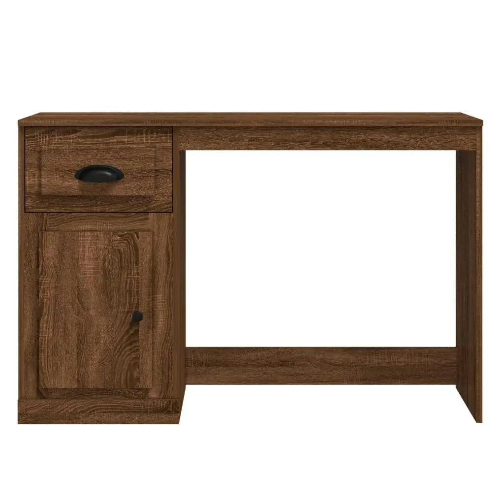 Desk with Drawer Brown Oak 115x50x75 cm Engineered Wood 816479