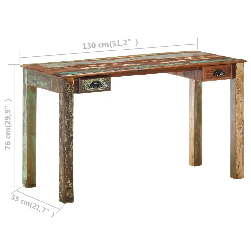 Desk 130x55x76 cm Solid Reclaimed Wood 285890